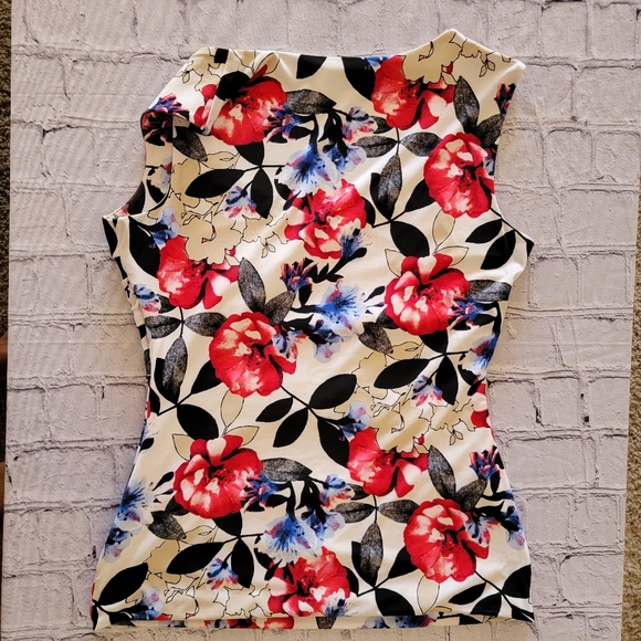 White House Black Market Floral Tank Sz M - Picture 7 of 8